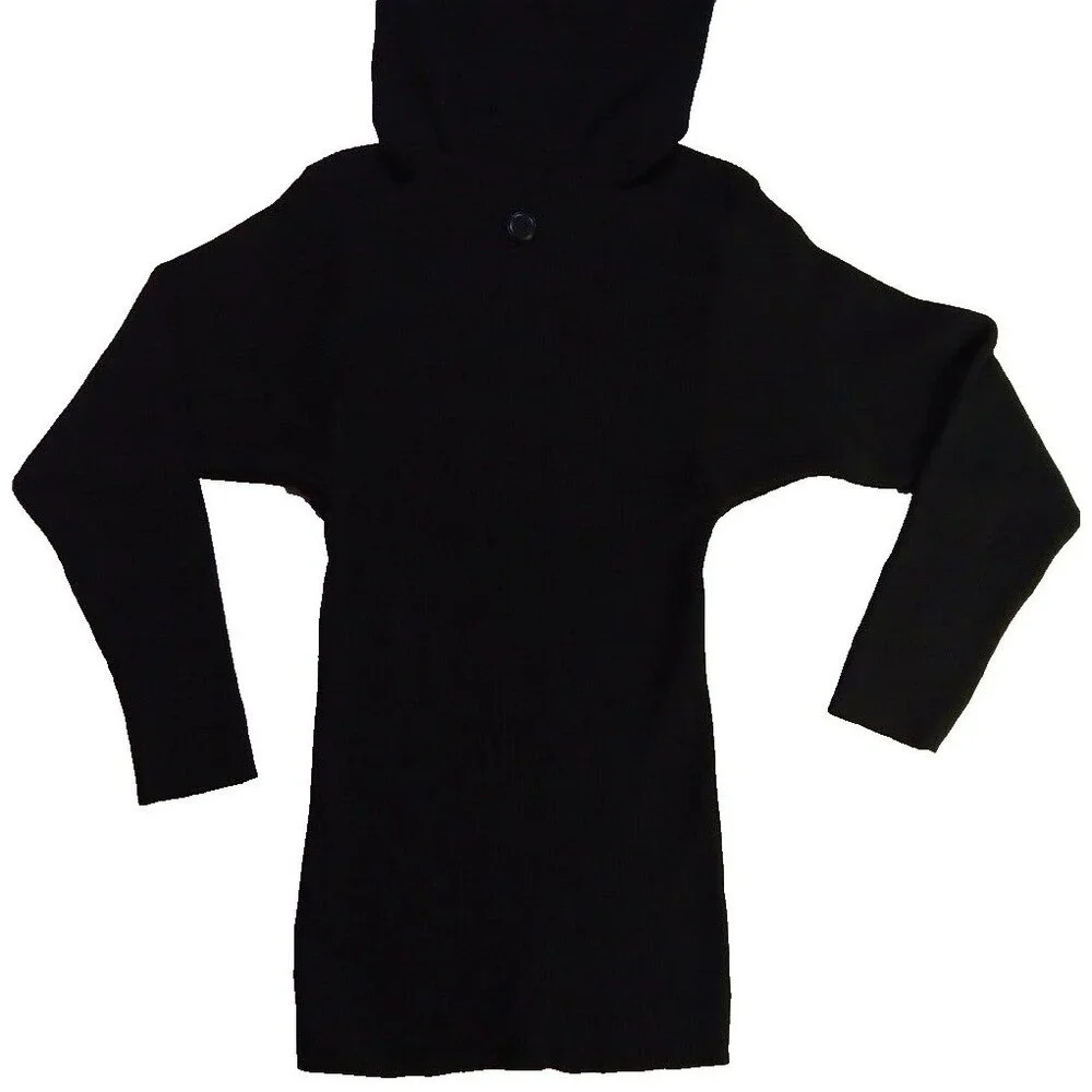 Saint Laurent Vintage Lambswool Roll Tab Turtle Neck ‎ Black Sweater sz 40 - Picture 5 of 14